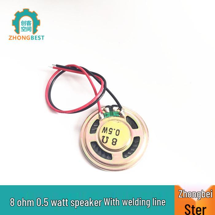 8 Ohm 0.5W 40mm Speaker with Solderable Ribbon Cable Single Speaker (No Cable)
