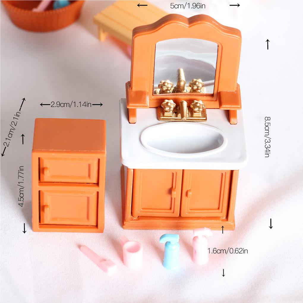 Spielzeugmodelle Mini-Möbel Spielmuster Kinder Subminiatur-Spielzeug Badezimmerszene Set Kugelform