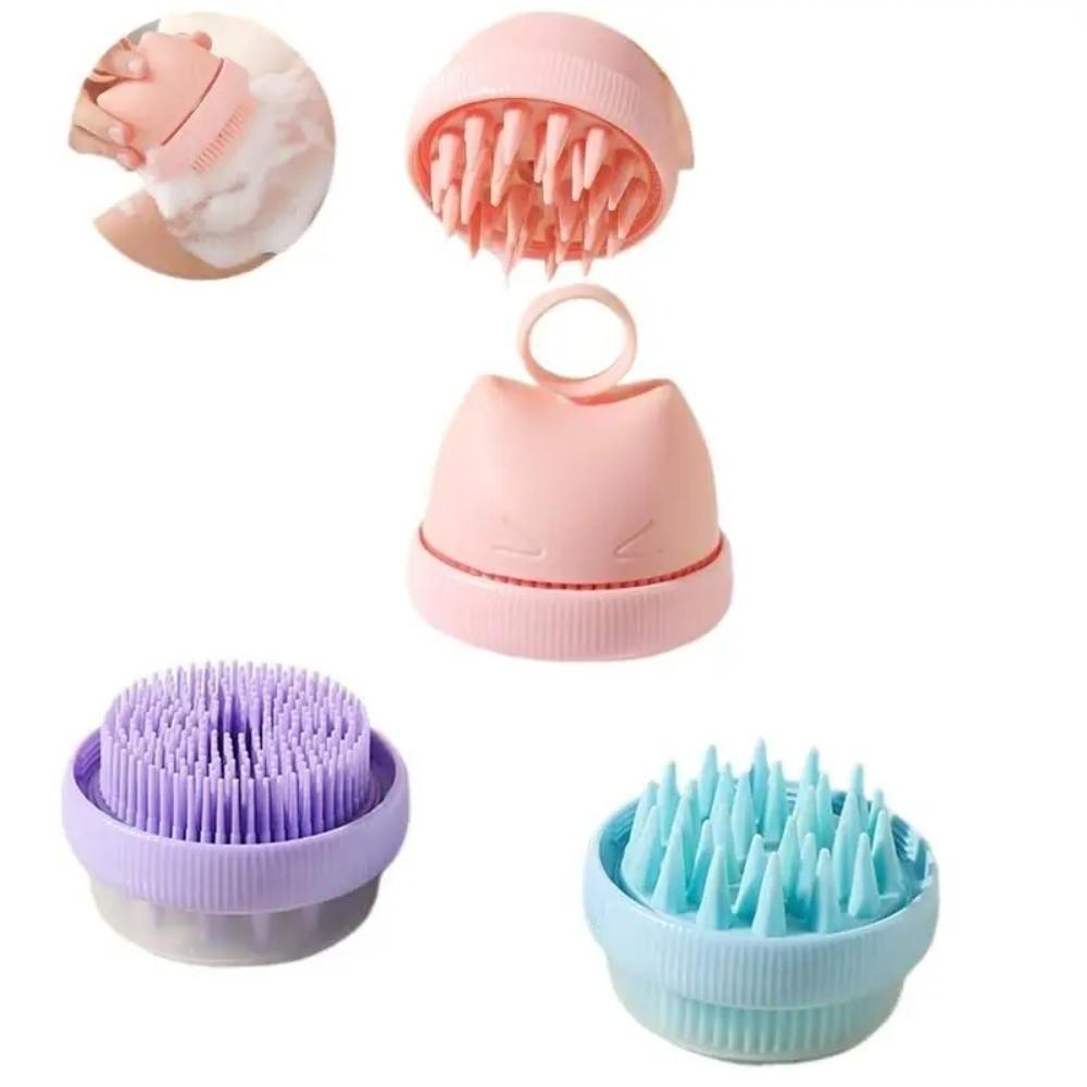Scrubbing Function Cat Bath Brush Wet and Dry Use Soft Bristles Dog Cleaning Brush Hanging Can Hold Shower Gel