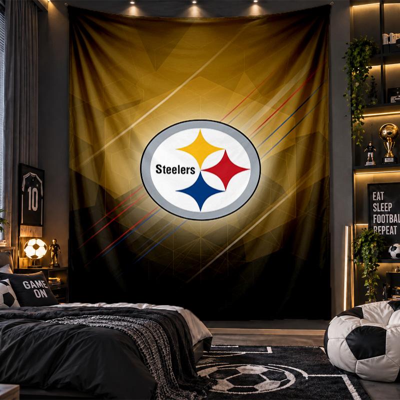 Wall Hanging Tapestry Pittsburgh Steelers Print Cloth for Living Room Bedroom Home Decor