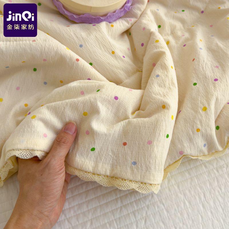 

Мягкое двухслойное марлевое одеяло с мелким узором в горошек для кондиционирования воздуха, летнее охлаждающее одеяло 200x230cm