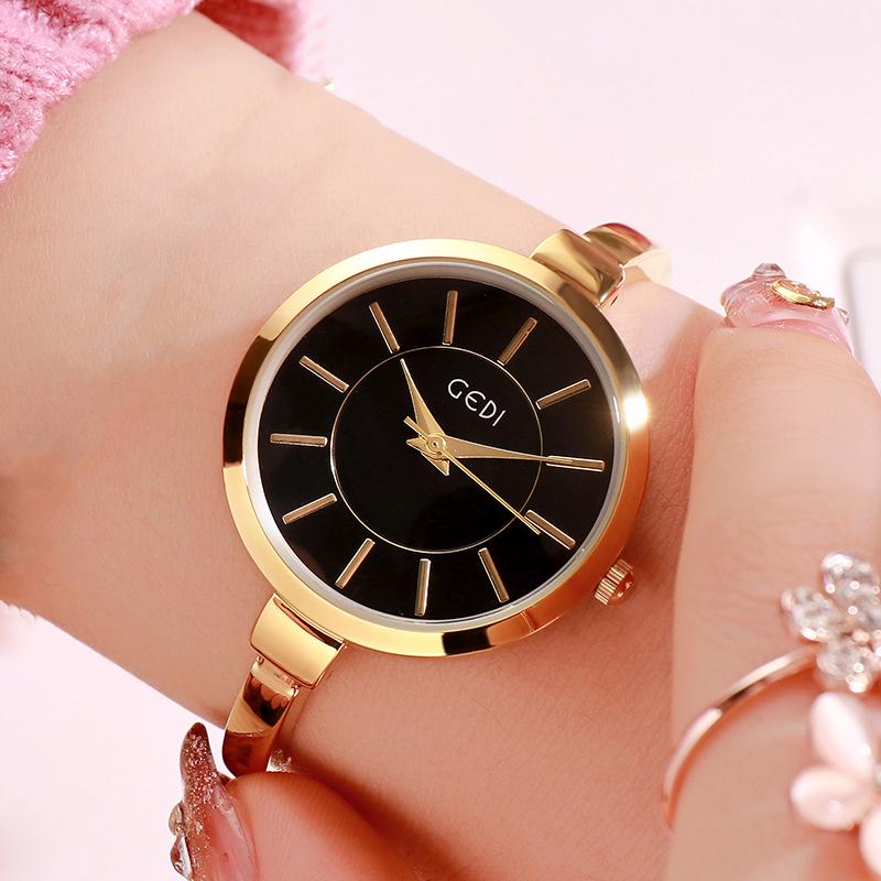 Gedi Women's Luminous Waterproof Bracelet Watch - Large Dial, Simple & Exquisite Design