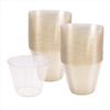 BHBL Gold Plastic Cups Clear Plastic Wine Glasses, Fancy Disposable Hard Plastic Cups with Gold Glitter for Party Cups 50Pcs
