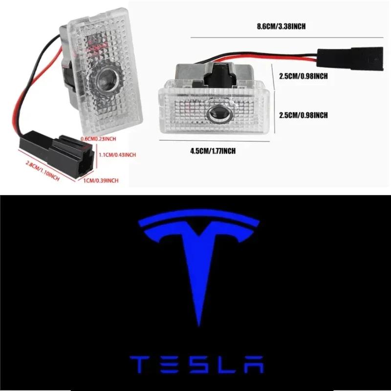 Car Sticker Tesla Tesla 2Pcs Car Door Projector Welcome Lights Accessories For Tesla Model 3 S X Y Cybertruck Roadster SpaceX Ca