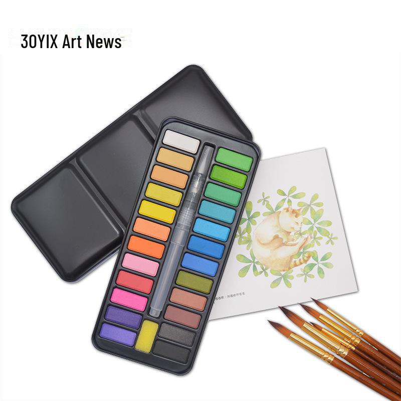 

Набор акварельных красок - 12 и 24 чистых цвета для живописи, искусства, гуаши, ручной росписи и граффити. 24 colors чёрный