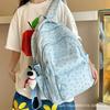 Schoolbag Korean Version Backpack for Women Ins Small Fresh Schoolbag High Junior High School College Student Large Capacity Simple Casual Backpack