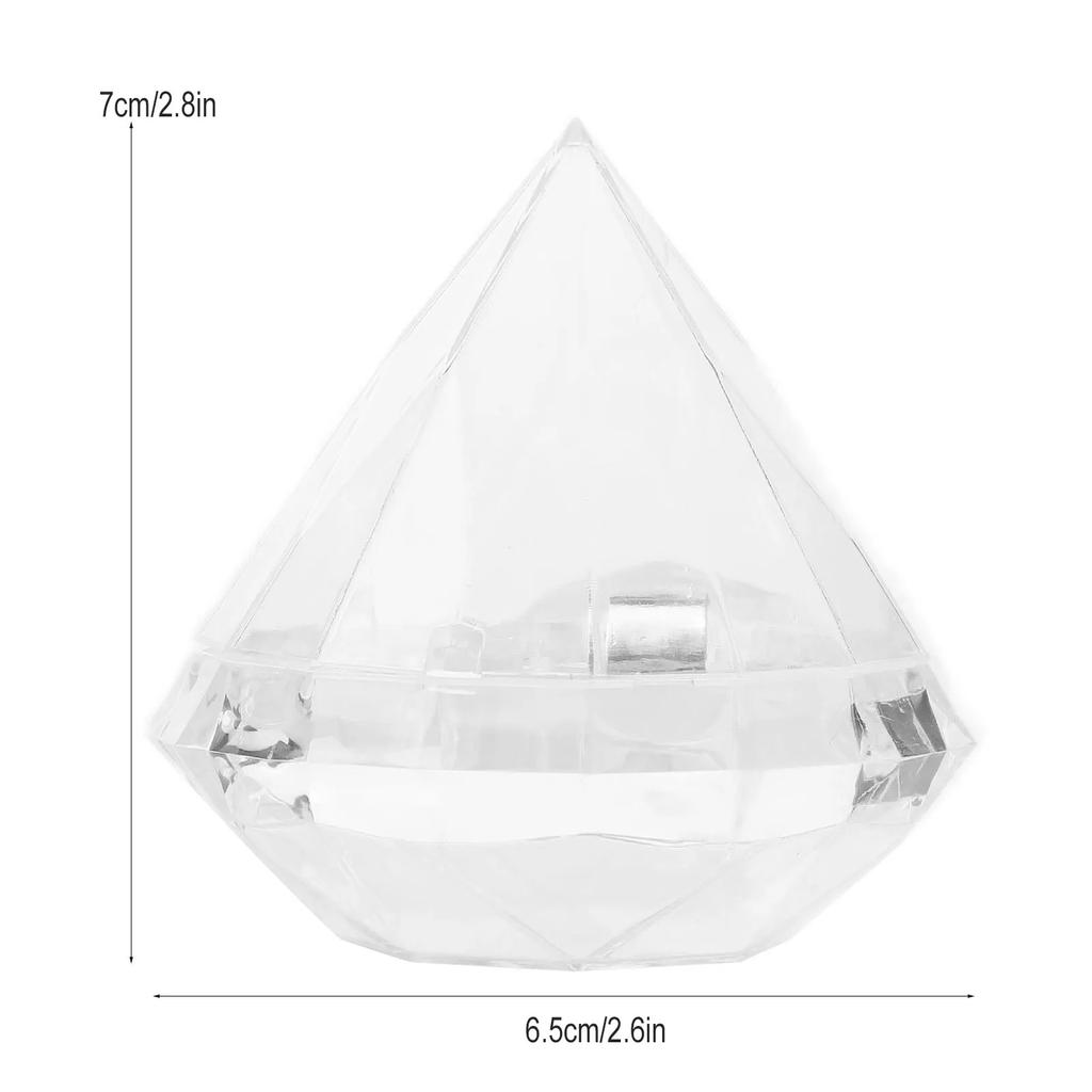 12pcs Candies Box Diamond Shaped Clear Jar Transparent Plastic Candy Storage Box For Home