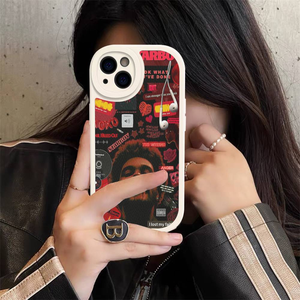 Popular Hip Hop Rapper The Weeknd Phone Cover For IPhone 11 12 13 14 15 16 Pro Max Mini Plus Soft Leather Case
