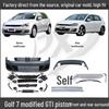 GTI Front Bumper Fog Lights, Side Skirts, Rear Diffuser, and Tail Wing Kit for 2013-2016 Golf 7