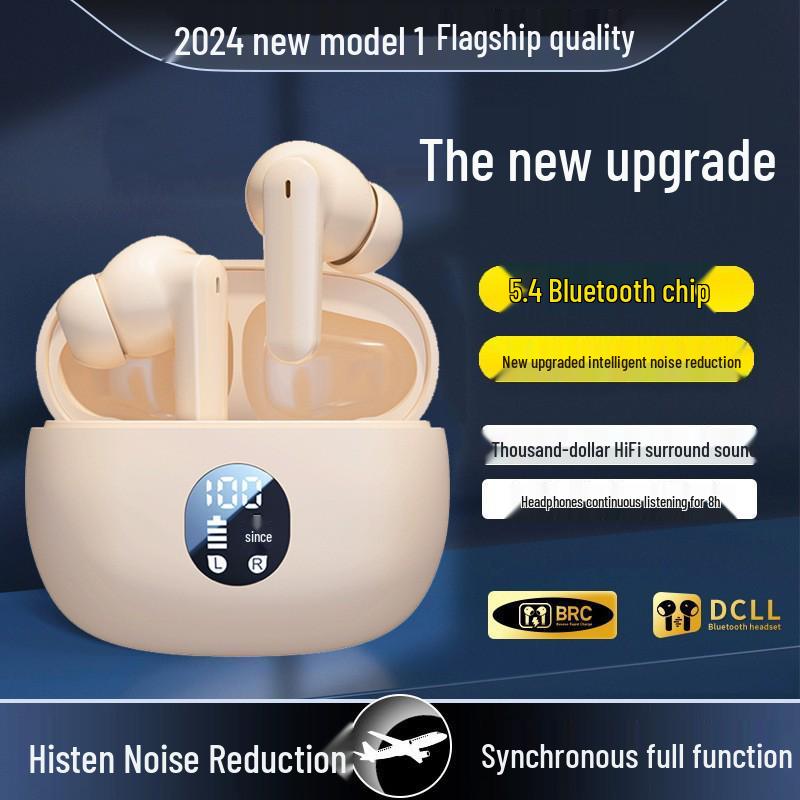 2024 True Wireless Noise-Cancelling Bluetooth Headphones: Long Battery Life, High Sound Quality, Sports-Ready In-Ear Design.