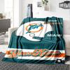 Name Custom Miami Dolphins Logo Print Flannel Blanket High Quality Warm Comfortable Cover for All Seasons Perfect for Gifts Home Decor