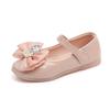 Spring, Summer, and Autumn New Style Bow Bear Design Girls' Comfortable Versatile Soft-Soled Flats for Performances, Fashionable Princess Style.