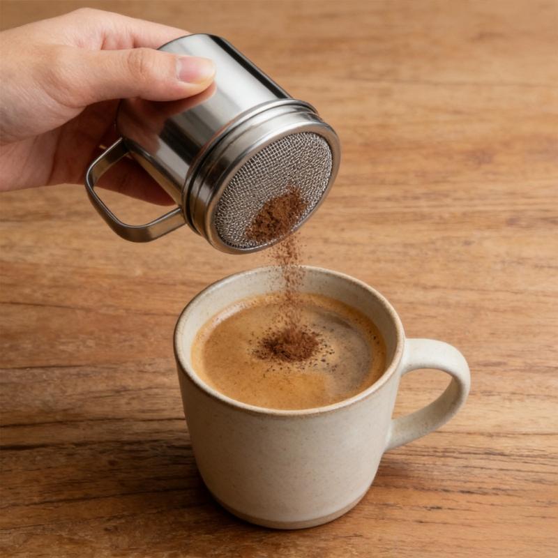 Pack of 2 Food Grade 304 Stainless Steel Flour Shakers Including Removable Sifter Comfort Handle Icings Sugar Sieves