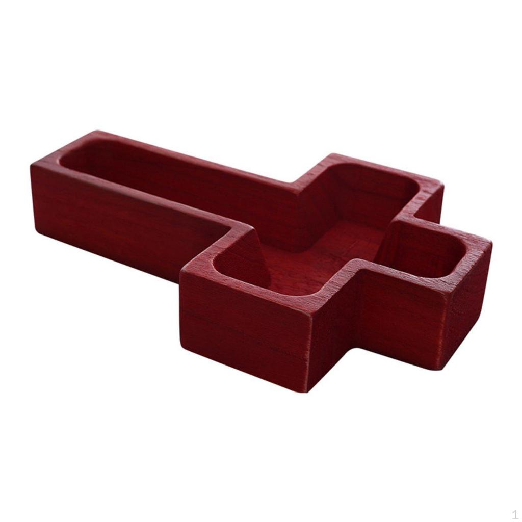 Cross Shaped Wooden Bowl MultiFunctional Dish Smooth Edges Religious Decor Tray for