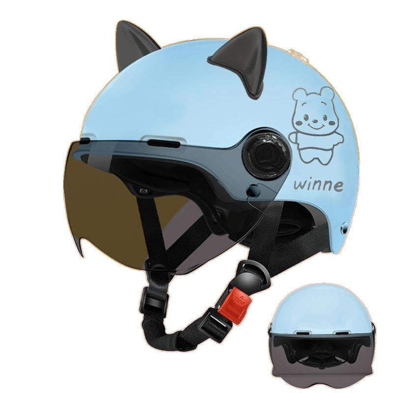 Cat Ears Kids Helmet Motorcycle Bike Cute Helmet Girl Boy Baby Half Helmet Hard Hat
