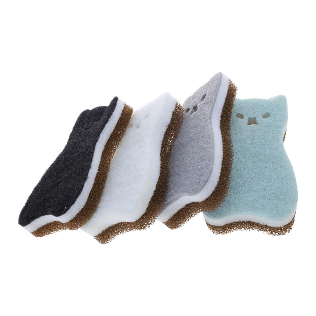 Soft Cat Sponge Set Easy to Maintain Cleaning Sponge Pad Versatile for Kitchen Dish Washing Bathroom Car Cleaning Pad