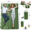 Double Sleeping Pad for 2 Person, Thick Inflatable Camping Mat with Built-in Foot Pump & Pillow, Compact Air Mattress for Hiking, Backpacking, Tent