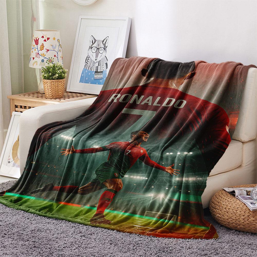 1PC CR7 Cristiano Ronaldo Patterned Flannel Blanket Suitable For All Seasons for Home Decor Warmth and Comfort Gifts Holiday Present