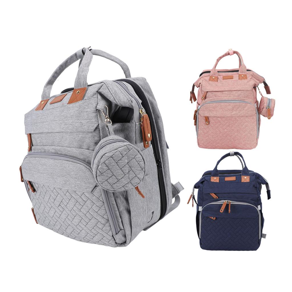 Diaper Bag Foldable Multifunctional Baby Diaper Backpack with USB Charging Port for Travel