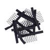 24 Pcs/lot Wig Combs 7-teeth Wig Clips Steel Teeth with Cloth Wig Combs for Making Wig Caps
