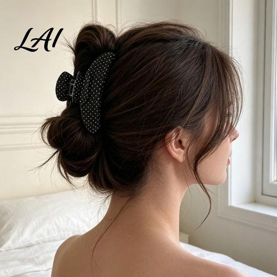 Modische Haarklammern Polka Dot Krallenklemme für Damen 3,9 Zoll Schwarz/Weiß/Rot Große Klammern Großes Geometrisches Accessoire Starker Halt Kein Verrutschen Dick oder