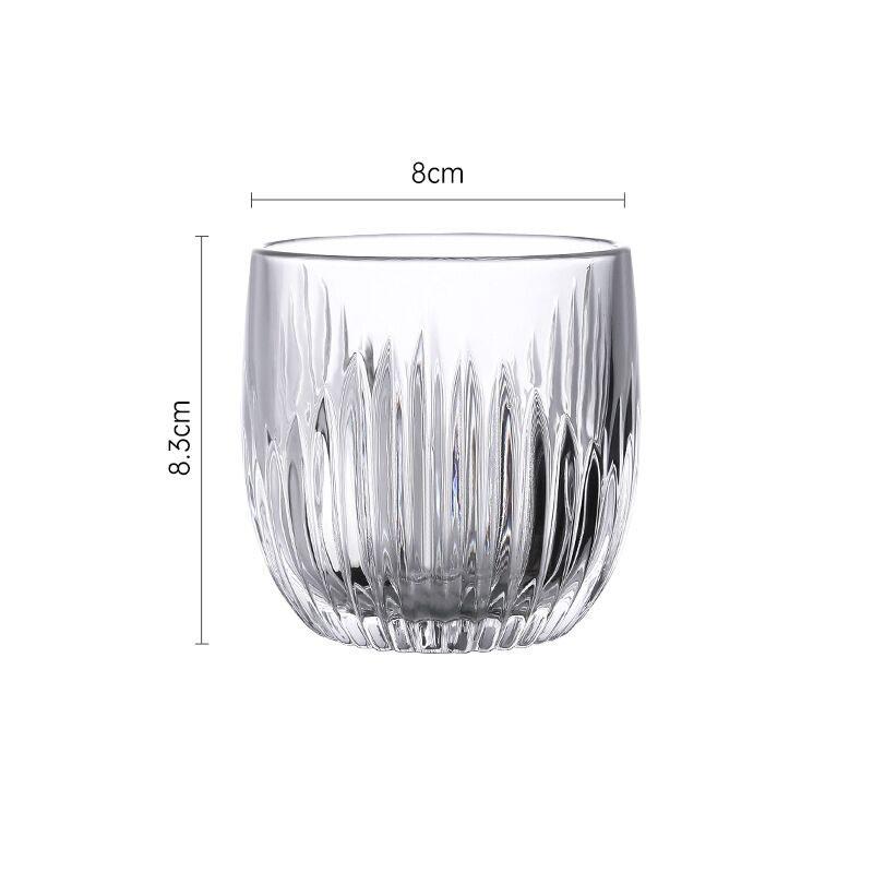 European Minimalist Style Whisky Glass Household Flame Vertical Bar Foreign Wine Glass Thickened Retro Glass Bar KTV Wine Glass 1pcs