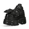 Fashion Thick Sole Lace Up Short Boots 2024 Autumn New Round Toe Punk Street Rock Sports Casual Shoes Black Fashion Women's Ankle Boots