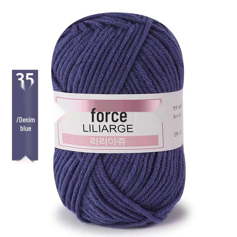 4-Strand Milk Cotton Yarn: DIY Yarn Ball for Medium Thickness Knitting Projects - Perfect for Dolls, Cushions, Blankets, and Baby Items