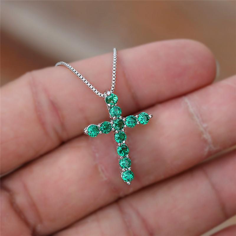 Collana Ciondolo Lusso Donna Cristallo Blu Viola Charm Catena Colore Argento Pietra Zircone Matrimonio Per Donne