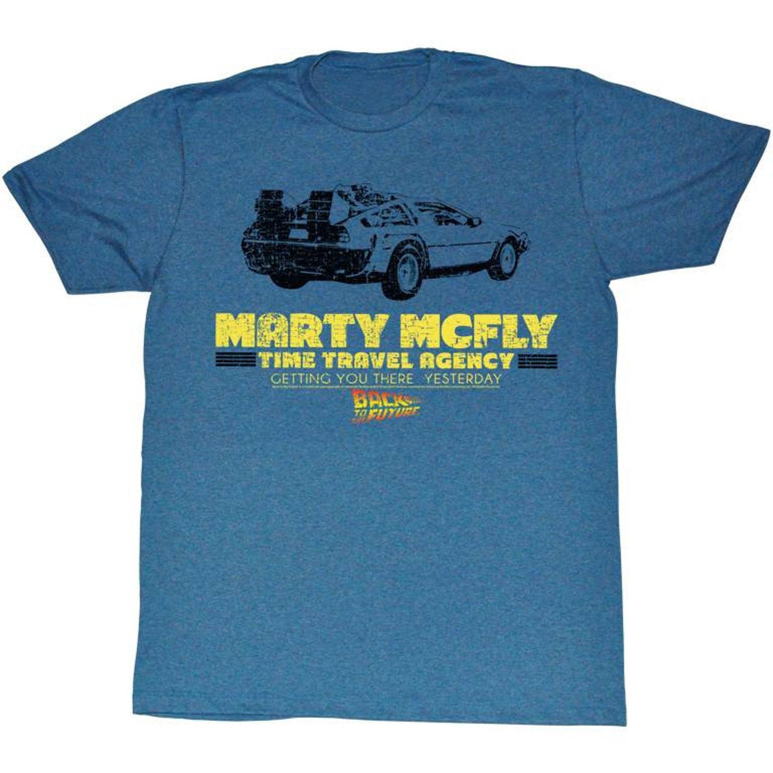 Back to the Future Marty McFly Blue Adult T-Shirt 2XL