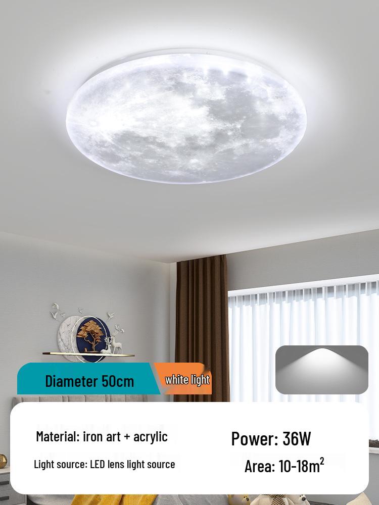 2025 Modern Minimalist LED Moon Ceiling Light for Master Bedroom