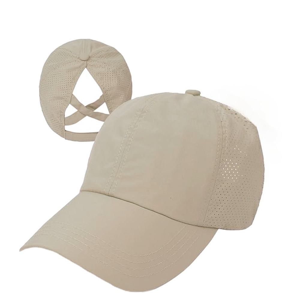 

1pc Quick Drying Cap, Breathable Cap, Baseball Cap, Back Strap, Cross Cross Shaped Ponytail Cap, Sports Cap хакі