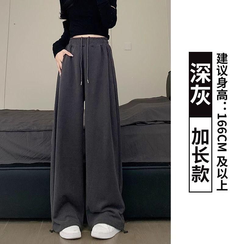 Womens Fleece Lined Sweatpants Straight Leg Loose Casual Trousers Fall Winter