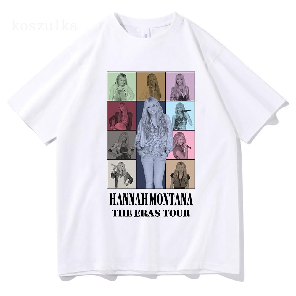 Hannah Montana The Eras Tour TShirts Fashion MenWomen Clothing Aesthetic Tops Summer Unisex Streetwear Vintage Cotton TShirts
