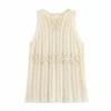 Spring 2025 Women's European & American Style Faux Pearl Round Neck Loose Knit Top