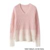 Women's V-Neck Cashmere Lurex Lace Knitwear - Autumn Winter Color Block Design