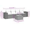 5-teiliges Gartensofa-Set mit Kissen Schwarzes Poly-Rattan
