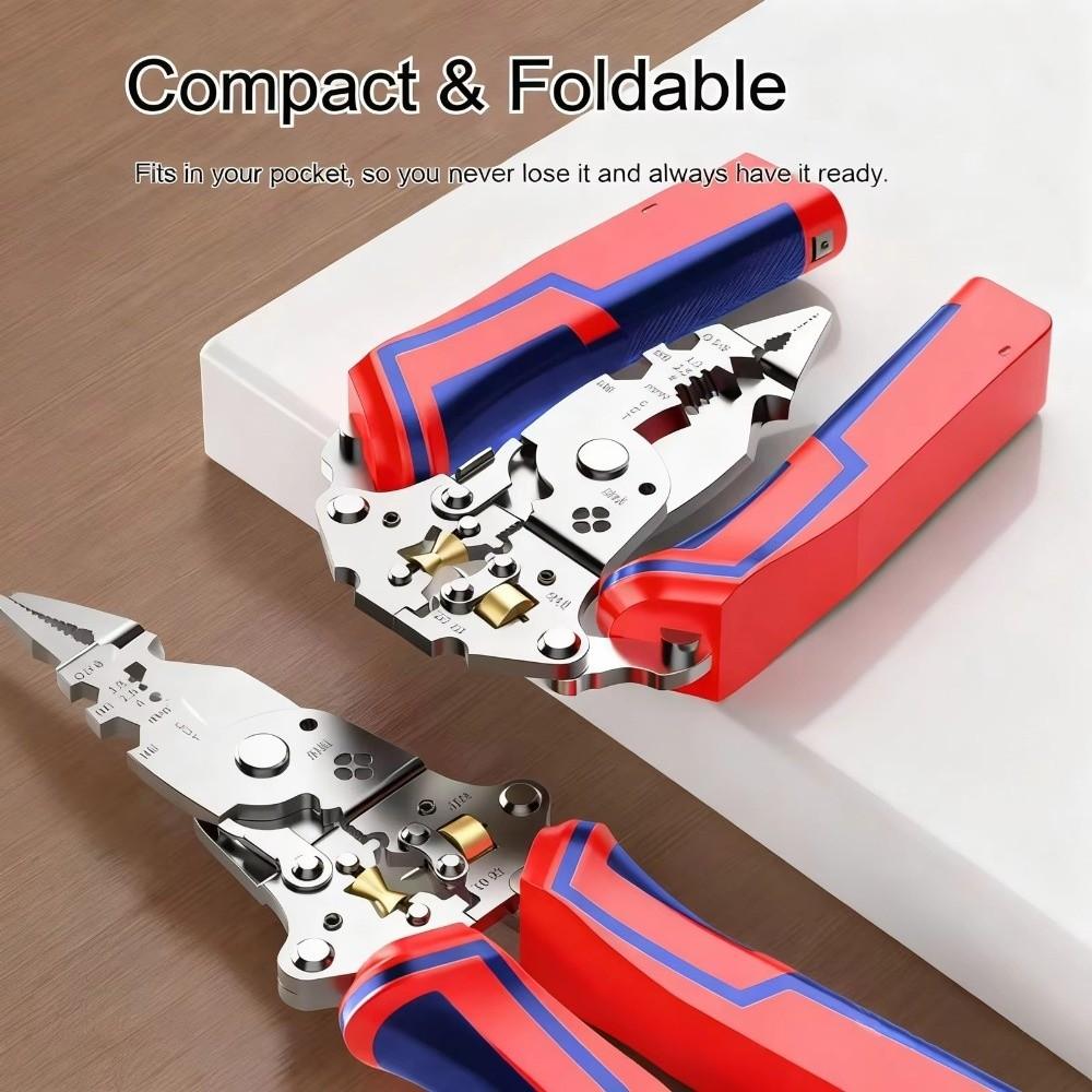 Stripping Crimping Wire Stripper Pliers Foldable Design Wire Crimper Pliers For Electrician