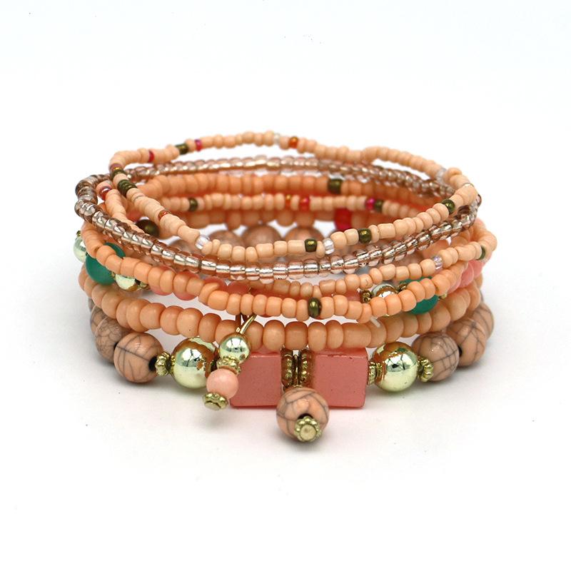 Boho Vícevrstvý Náramek Personalizovaný Tyrkysový Korálkový Cestovní Šperk Náramek Šperk Náramek