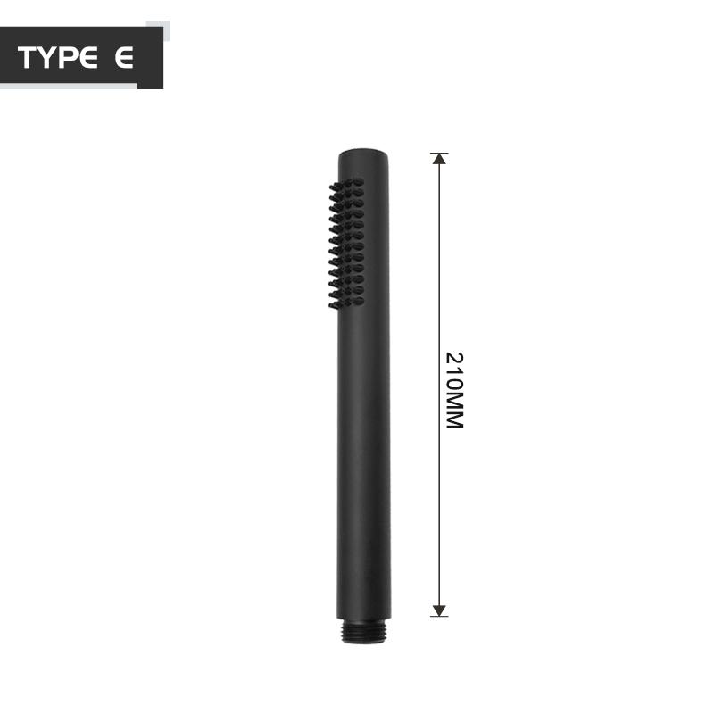 Matte Black Round/Square Brass Shower Head with Adjustable Shower Holder and 1.5M Stainless Steel Hose Bathroom Accessories