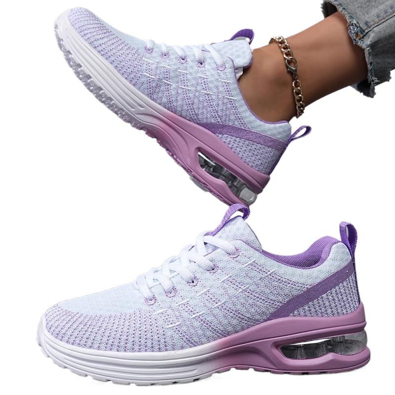 Fashion Purple Sport Shoes Women Running Shoes Breathable Air Cushion Mesh Sneakers Anti-slip Gym Trainers Jogging Athletic Shoes Big 42