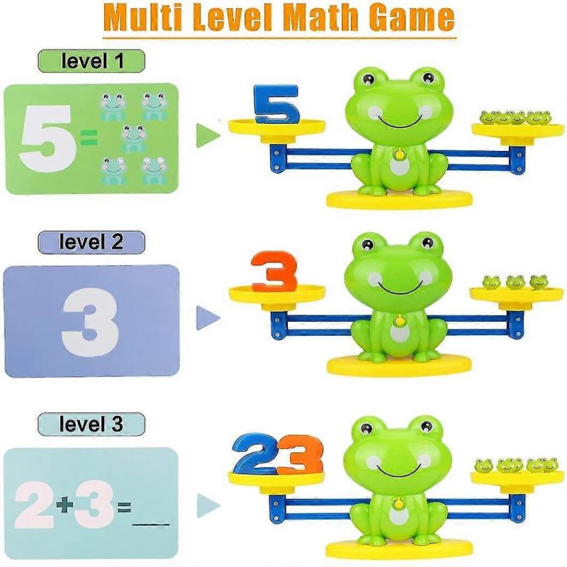 Cool Math Game, Frog Balance Counting Toys For Boys & Girls Educational Number Toy Fun Children's Gift Learning Age 3+