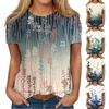 Short Sleeve Shirts For Women Cute Tops Flower Print Tees Blouses Casual Plus Size Basic Tops Pullover