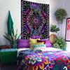 Bohemian Black Mandala Tapestry Psychedelic Wall Hanging for Bedroom Living Room Dorm Indian Decor Boho Aesthetic Wall Art