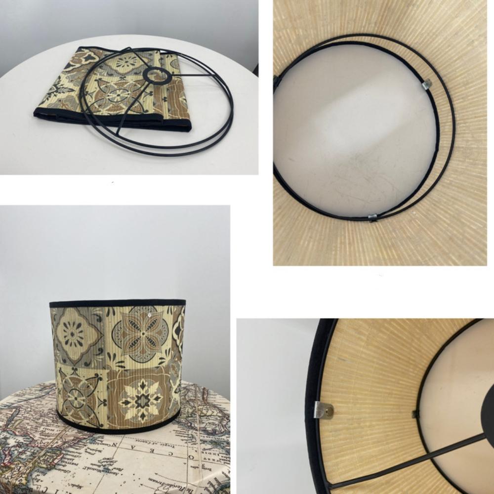 Vintage European Lampshade Home Mandala Folk House Hanging Chandelier Lampshade Green Plant Floral Pattern Bamboo Light Cover