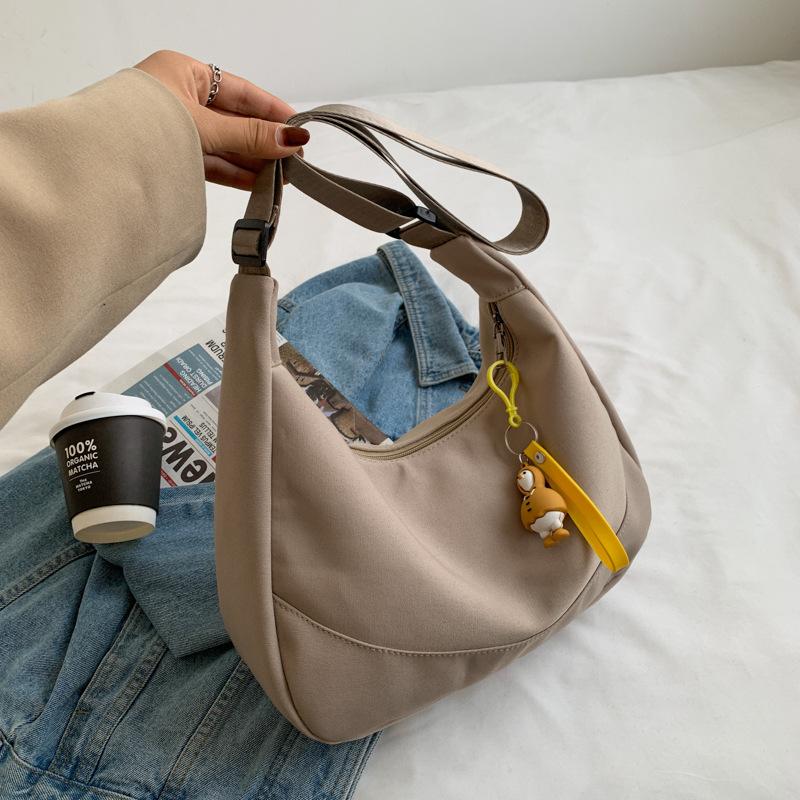 Canvas bag women's summer 2024 new fashion broadband shoulder messenger bag texture niche ins high-end big bag