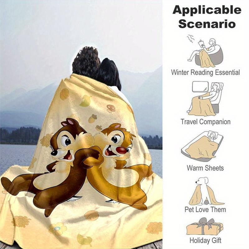 1pc,"Charming Chip 'n' Dale Throw Blanket Perfect for Home Decor, Couch Cover, Outdoor Use, Travel , Office Nap