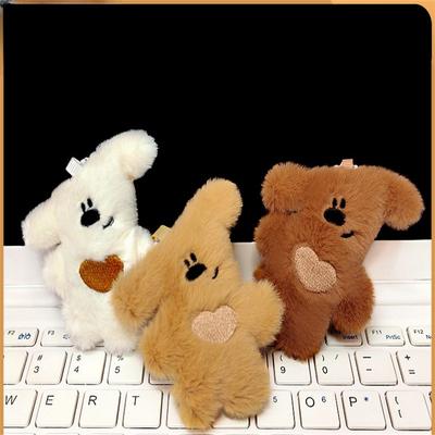 Cartoon Love Crooked Bear Doll Pendant Cute Bear Backpack Accessories Couple's Keychain Pendant