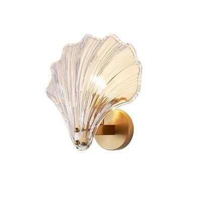 LWL Wall Light, Single Light, Simple Wall Lamp, Modern Glass Seashell Wall Light, Wall-Mounted Lighting Fixture, Interior Lighting Fixture for