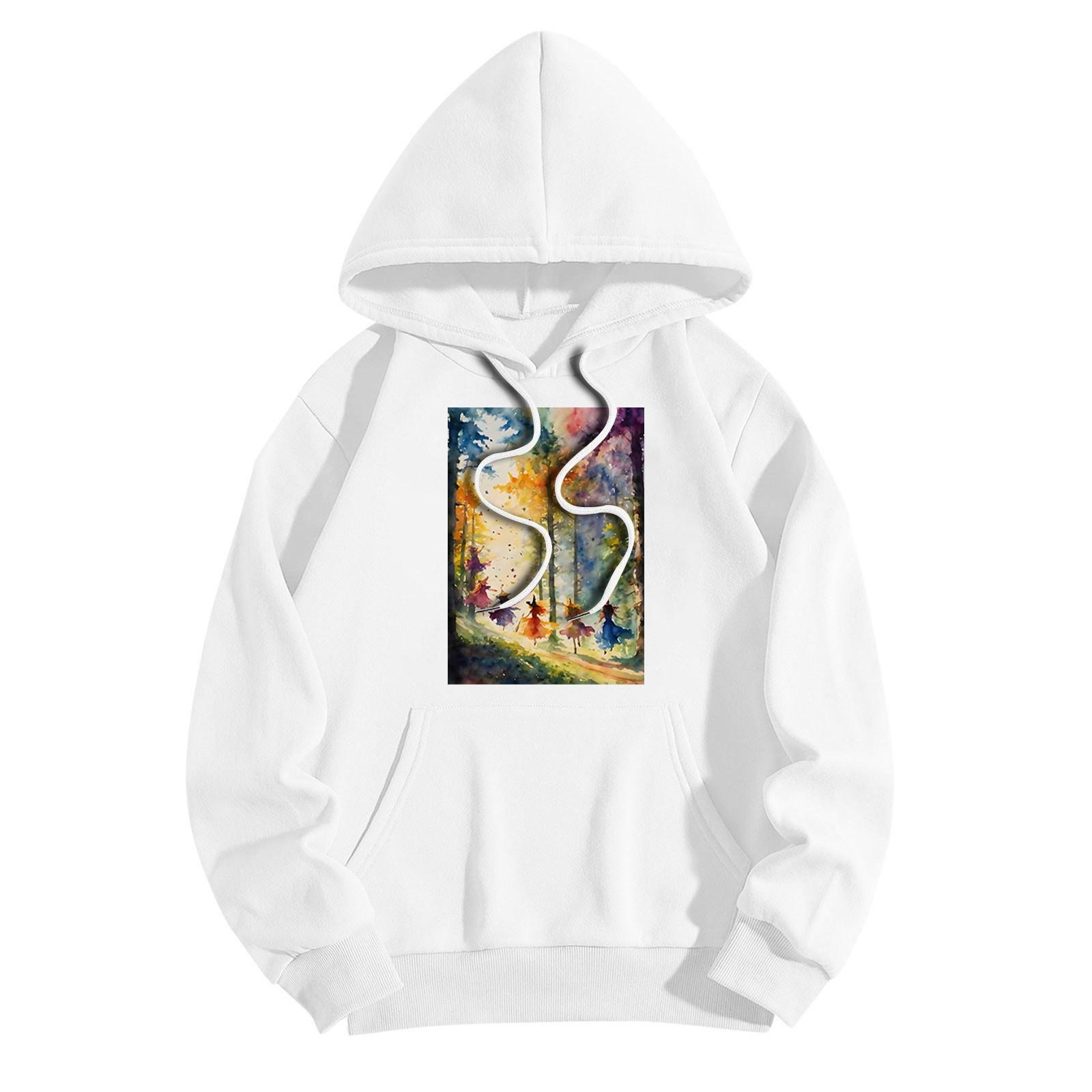 Женская модная повседневная толстовка с капюшоном и принтом ведьмы на Хэллоуин — фото 6